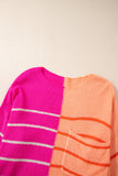 Striped Color Block Loose Fit Knit Sweater