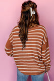 Stripe Drop Shoulder Casual Sweater