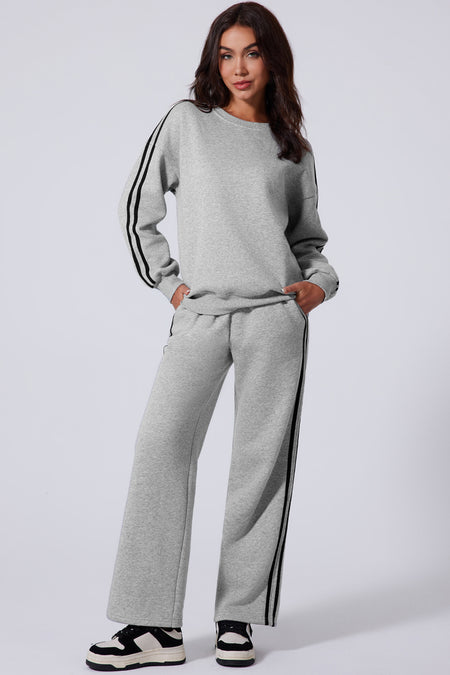 Side Striped Sweatshirt Active Set