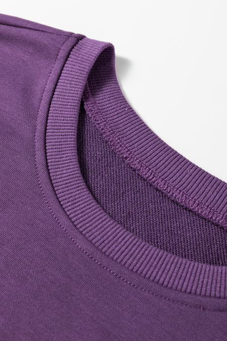 Oversize Slit Sweatshirt Ribbed Leggings Set