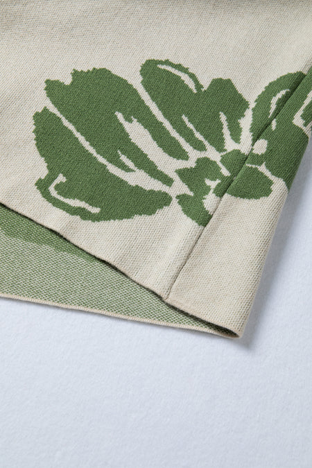 Flower Pattern Oversized Sweater