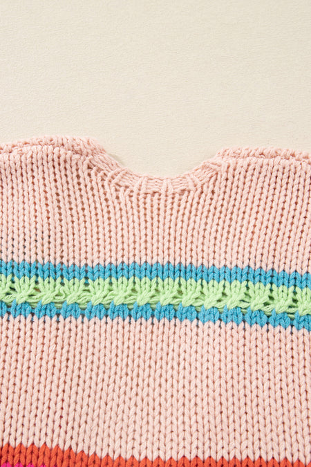 Striped Knit Oversize Cardigan