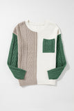 Colorblock Patchwork Drop Shoulder Sweater