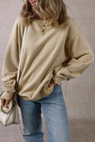 Fleece Lined Crew Neck Casual Sweatshirt