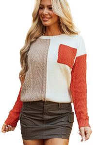 Colorblock Patchwork Drop Shoulder Sweater