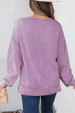 Mineral Wash Big Bow Patchwork Pullover Sweatshirt