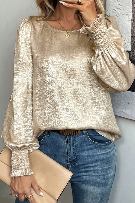 Metallic Smocked Blouse