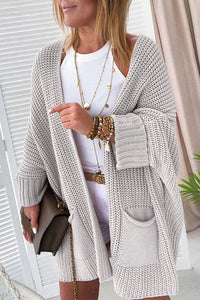 Oversized Fold Over Sleeve Sweater Cardigan
