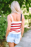 Red Stars and Stripes Flag Pattern Knitted Tank