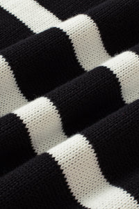 Stripe Zipped Collar Knit Sweater Tank