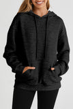 Quilted Kangaroo Pocket Drawstring Hoodie