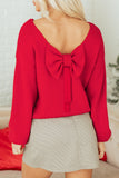 Bow Bubble Sleeve Sweater