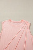 Crew Neck Pleated Tank Top