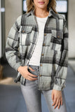 Plaid Flap Pockets Shacket