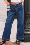 Stitched Waist Cuffed Jeans