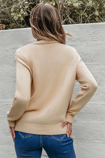 Open Knit Drop Shoulder Sweater Cardigan