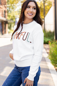 Thankful Ivory Embroidered Sweater