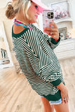 Stripe Loose Drop Shoulder Long Sleeve Top