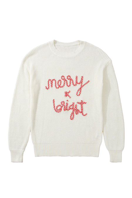 Merry Bright Letter Christmas Sweater