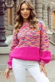 Rainbow Confetti Drop Shoulder Sweater