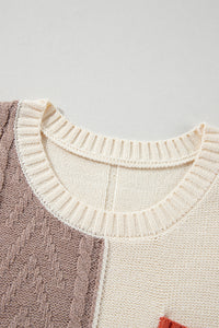 Colorblock Patchwork Drop Shoulder Sweater