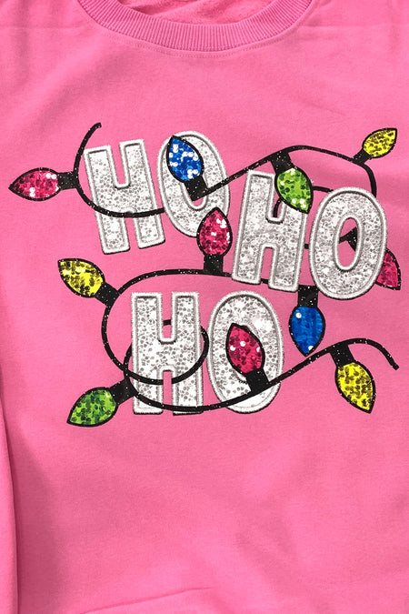 Bonbon HO HO HO Graphic Christmas Sweatshirt