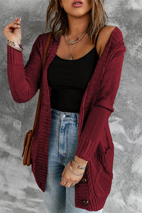 Front Pocket Buttons Closure Cardigan