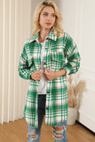 Plaid Flap Pocket Long Sleeve Shacket