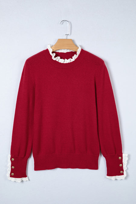 Lace Trim  Sweater