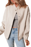 Baseball Collar Snap Button Pocketed Bomber Jacket