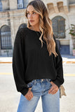 Khaki Lace Long Sleeve Textured Pullover