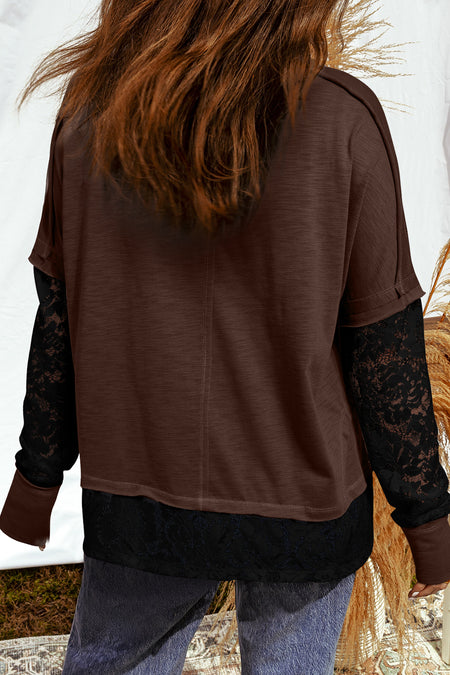 Sheer Lace Patchwork Tee
