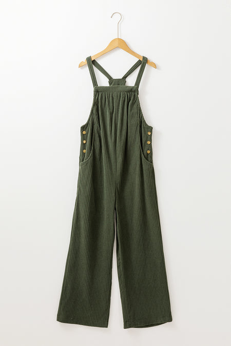 Pocketed Loose Fit Corduroy Overall