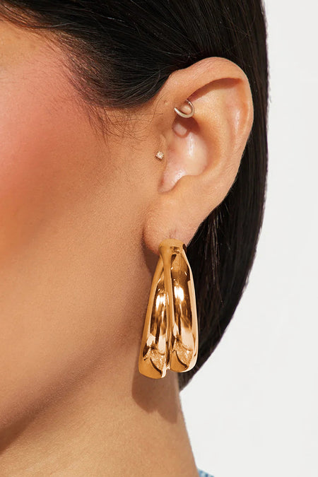 Layered Hoop Studded Earrings