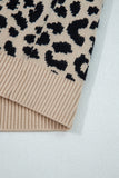 Leopard Chunky Knitted Cardigan Sweater