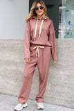 Pullover Hoodie and High Waist Pants Set