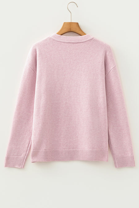 Corded Love Script Graphic Baggy Sweater