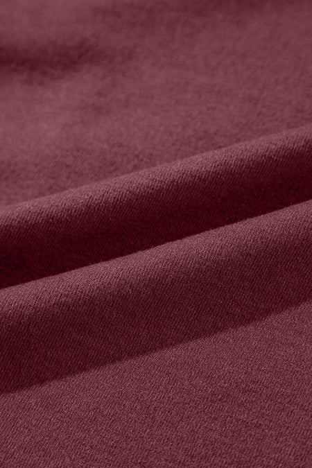 Solid Exposed Seam Crew Neck Long Sleeve Top