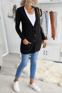 Front Pocket Buttons Closure Cardigan