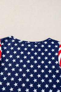 4th Of July Stars Stripes Puff Sleeve T Shirt