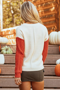 Colorblock Patchwork Drop Shoulder Sweater