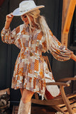 Puff Sleeve Smocked Waist Mini Shirt Dress