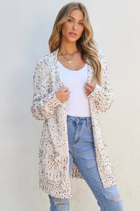 Confetti Rib Knit Long Sleeve Cardigan