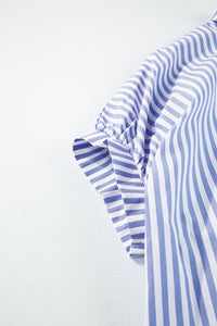 Stripe Dolman Sleeve Oversize Shirt