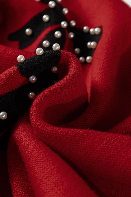 Pearl Bow Pattern Sweater