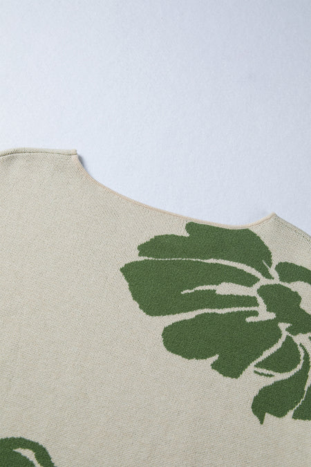 Flower Pattern Oversized Sweater