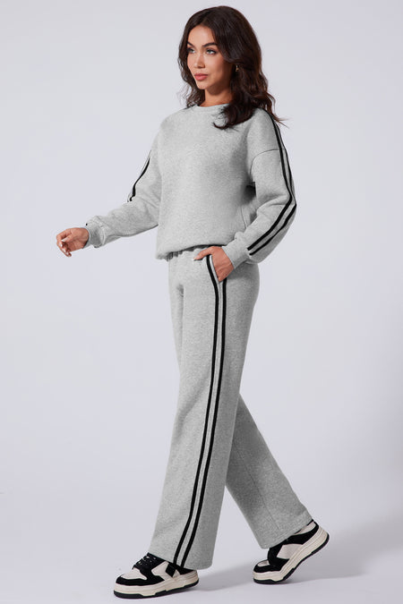 Side Striped Sweatshirt Active Set