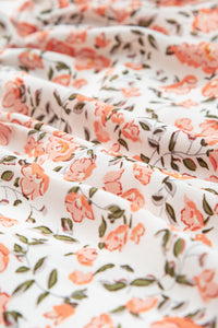 Orange Rose Floral Knotted Straps Tiered Babydoll Dress