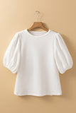 O Neck Puff Sleeve Blouse