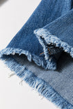 High Waist Raw Hem Flare Jeans